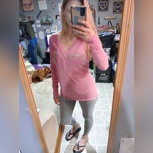 🎈PINK Victoria's Secret🎈BUY 1 GET 1 FREE🎈Knit Bling V-Neck Sz M
